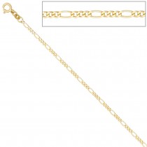 Figarokette 333 Gelbgold 2,3mm 45cm Gold Kette Halskette Goldkette Federring