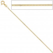 Panzerkette 333 Gelbgold 1,3mm 36cm Gold Kette Halskette Goldkette Federring