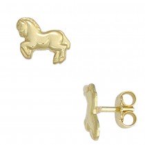 Kinder Ohrstecker Pferd Pferde 333 Gelbgold Ohrringe Kinderohrringe