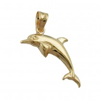 Anhänger Delfin glänzend 375 Gold