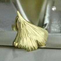 Anhänger 9mm Ginkgoblatt glänzend 375 Gold