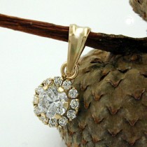 Anhänger Blume Zirkonia 375 Gold