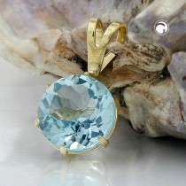 Anhänger synthetisch Blautopas 333 Gold