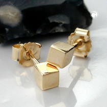 Ohrstecker 3mm Würfel 375 Gold