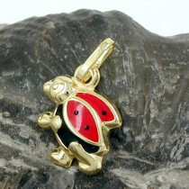 Anhänger Marienkäfer laufend 375 Gold