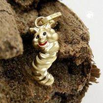 Anhänger Wurm matt glänzend 375 Gold