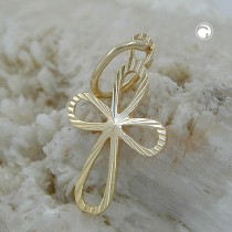 Anhänger Kreuz diamantiert 375 Gold