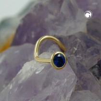 Nasenstecker Zirkonia safir 750 Gold