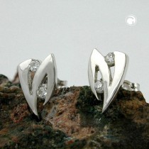 Ohrstecker mit Zirkonia 375 Weißgold