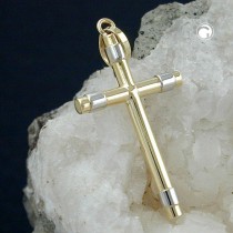 Anhänger Kreuz bicolor 375 Gold