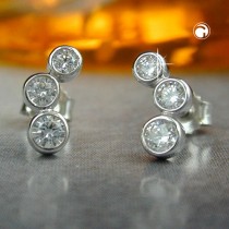 Ohrstecker mit Zirkonia 375 Weißgold