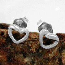 Ohrstecker Herz 585 Weißgold