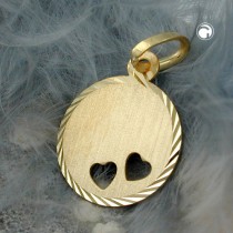 Anhänger Gravurplatte Herz 375 Gold