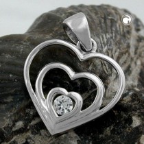 Anhänger Herz Zirkonia 375 Weißgold