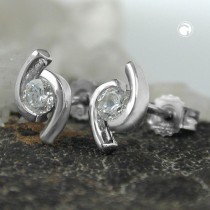 Ohrstecker Zirkonia Weißgold 375 Gold