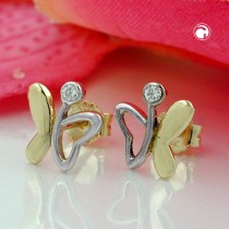 Ohrstecker Schmetterling 375 Gelbgold