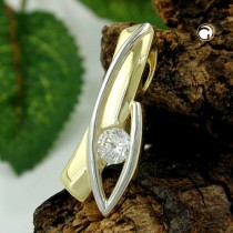 Anhänger mit Zirkonia bicolor 375 Gold