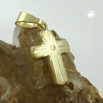 Anhänger kleines Kreuz matt 375 Gold
