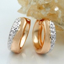Creolen Ohrringe bicolor glänzend 375 Rotgold