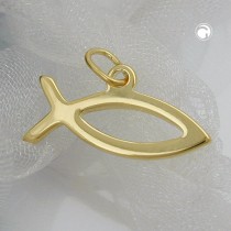 Anhänger Fisch glänzend 333 Gelbgold