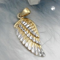 Anhänger Engelsflügel bicolor 375 Gold