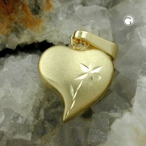 Anhänger Herz mit Blume 333 Gelbgold