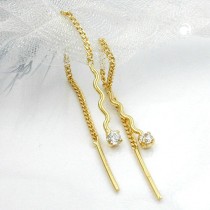 Durchzieher Welle mit Zirkonia 333 Gelbgold
