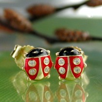 Ohrstecker Marienkäfer 375 Gold