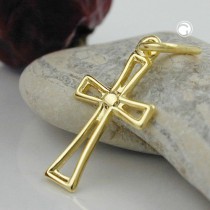 Anhänger Kreuz durchbrochen 333 Gelbgold