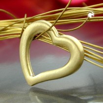 Anhänger Herz mattiert 375 Gold
