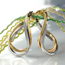 Creolen Ohrringe bicolor 375 Gelbgold