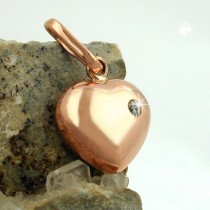 Anhänger Herz mit Zirkonia 375 Rotgold