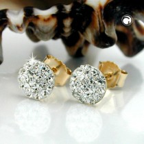 Ohrstecker mit vielen Steinen 375 Gold