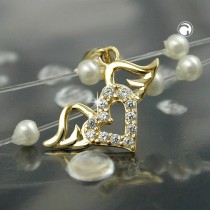 Anhänger Herz mit Flügeln 375 Gold