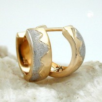 Creolen Ohrringe bicolor matt-glänzend 375 Gold