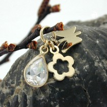 Anhänger Blume Zirkonia 375 Gold