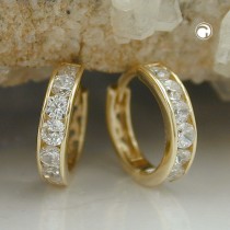 Creolen Ohrringe Klappscharnier Zirkonia 375 Gold