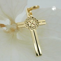 Anhänger Kreuz glänzend 375 Gold