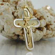 Anhänger Kreuz mit Jesus 375 Gold
