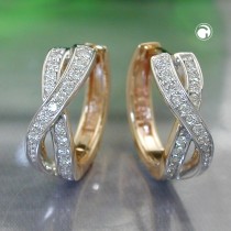 Creolen Ohrringe Brillant-020Kt GHSI 585 Gold