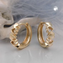 Creolen Ohrringe Klappscharnier Herzen 375 Gold