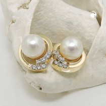 Ohrstecker Perle mit Zirkonias 375 Gold