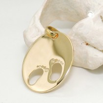 Anhänger Geburt-Fußabdrücke 585 Gold