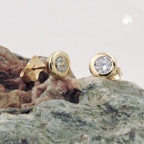 Ohrstecker 6mm Zirkonia 375 Gold