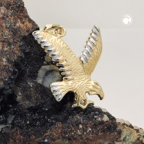 Anhänger Adler bicolor glänzend 375 Gold