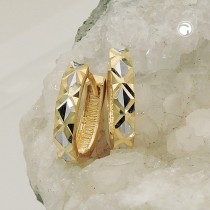 Creolen Ohrringe bicolor diamantiert 375 Gold