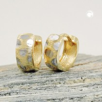 Creolen Ohrringe bicolor rhodiniert 375 Gold