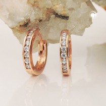 Creolen Ohrringe 11mm mit Zirkonias 375 Rotgold