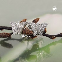 Ohrstecker Schmetterling mit Zirkonias 375 Weißgold