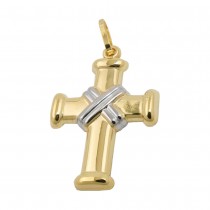 Anhänger Kreuz bicolor 375 Gold